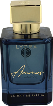 Lyora Ammos Extrait Duftprobe im blauen Parfumflakon Vorderseite