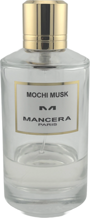 Mancera Mochi Musk Duftprobe im klaren Glasflakon mit goldener Kappe