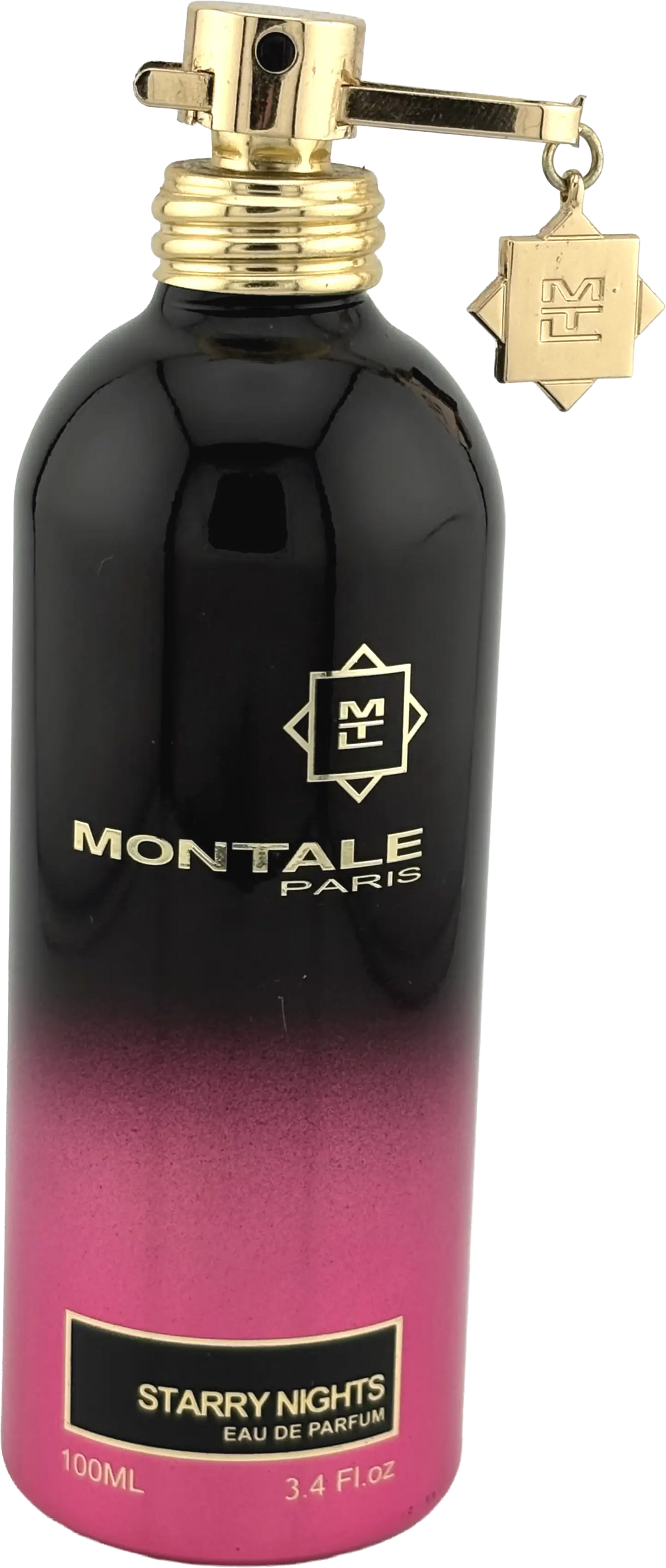 Montale Paris Starry Nights Duftprobe im schwarz-pinken Parfumflakon mit goldener Sprühkappe