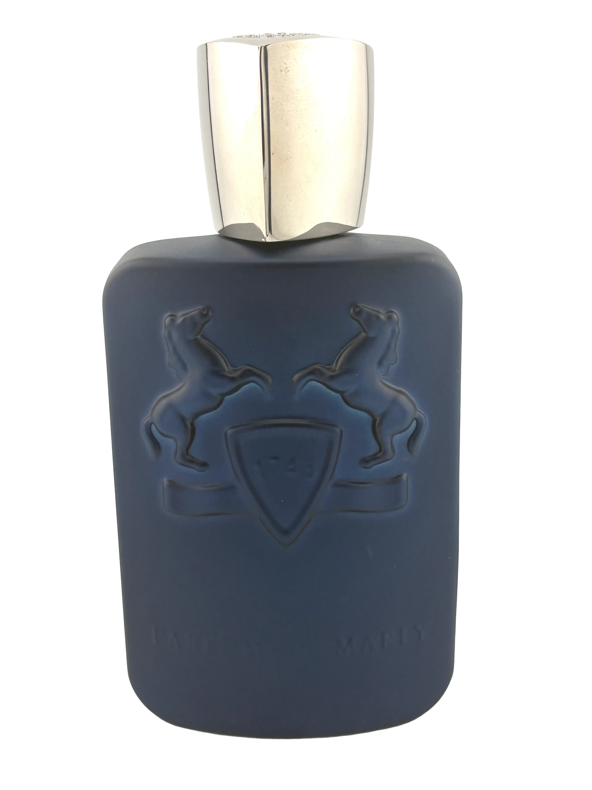 Parfums de Marly Layton Duftprobe im dunkelblauen Parfumflakon mit silberner Kappe